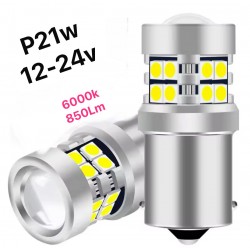 LED P21W BA15S 12V-24v 6000K